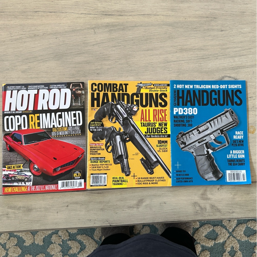 Set of Three Car and Gun Magazines 2024 2023